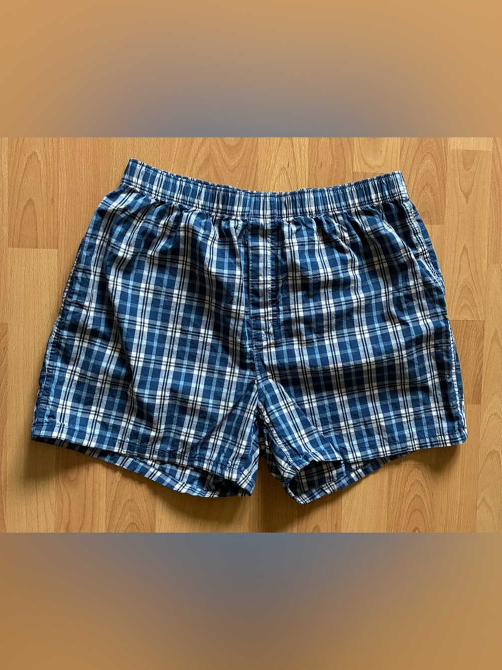 Old Navy Blue White Plaid Print Breathable Boxer Briefs Mens Sz M - Picture 3 of 8